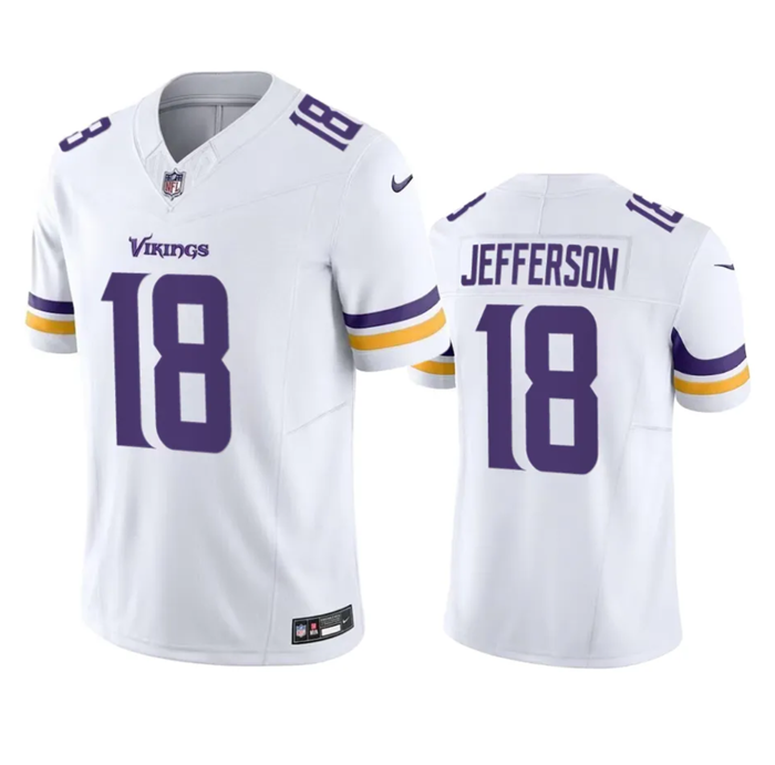 Minnesota Vikings #18 Justin Jefferson White 2023 F.U.S.E. Vapor Untouchable Stitched Jersey